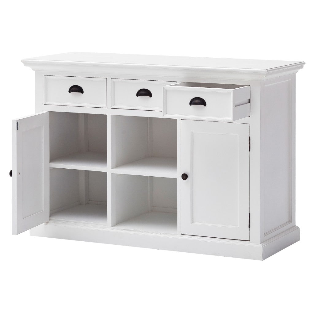 49" White Wood Three Drawer Sideboard with Two Doors-3