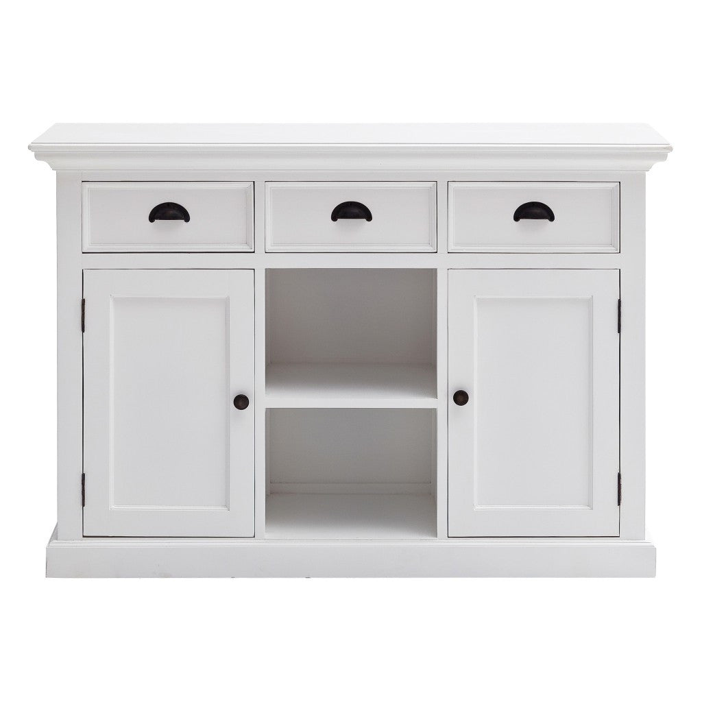 49" White Wood Three Drawer Sideboard with Two Doors-6