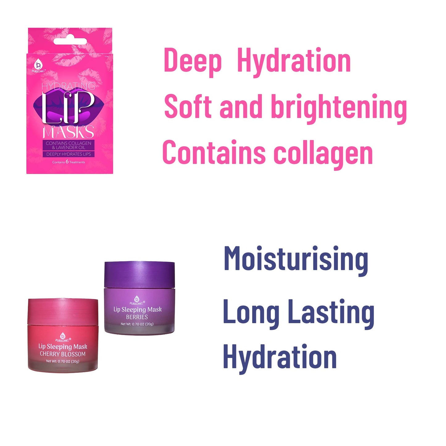 Lip Care Luxe Duo: Hydrating Lip Masks (Pack of 6) & Lip Sleeping Mask 2 Pack-1