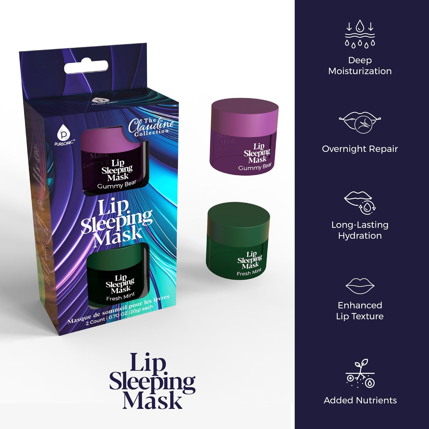 Lip Sleeping Mask 2 Pack- Gummy Bear & Fresh Mint-2