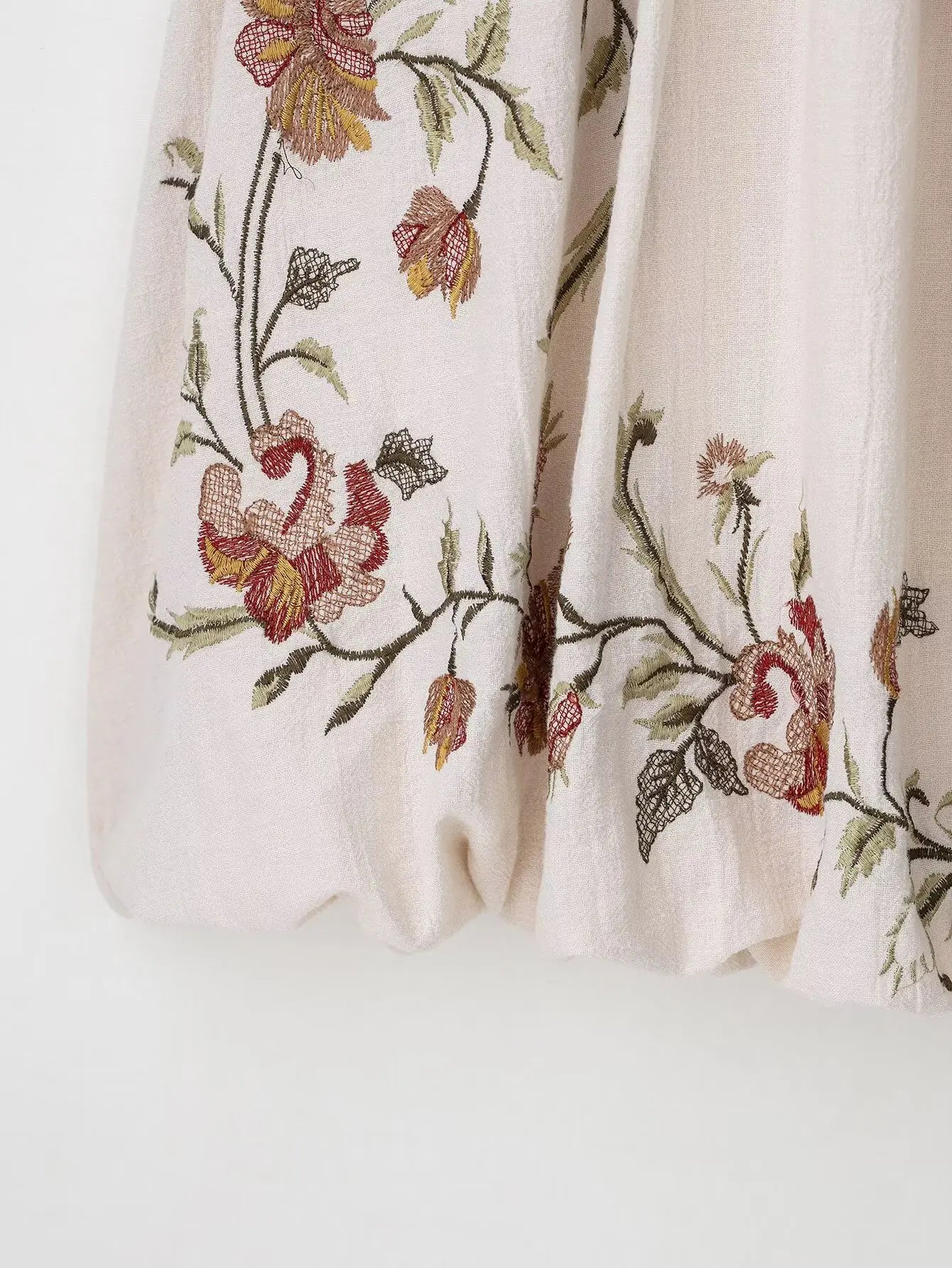 European and American style summer new women's fashion retro flower embroidery short dress suspenders short skirt
