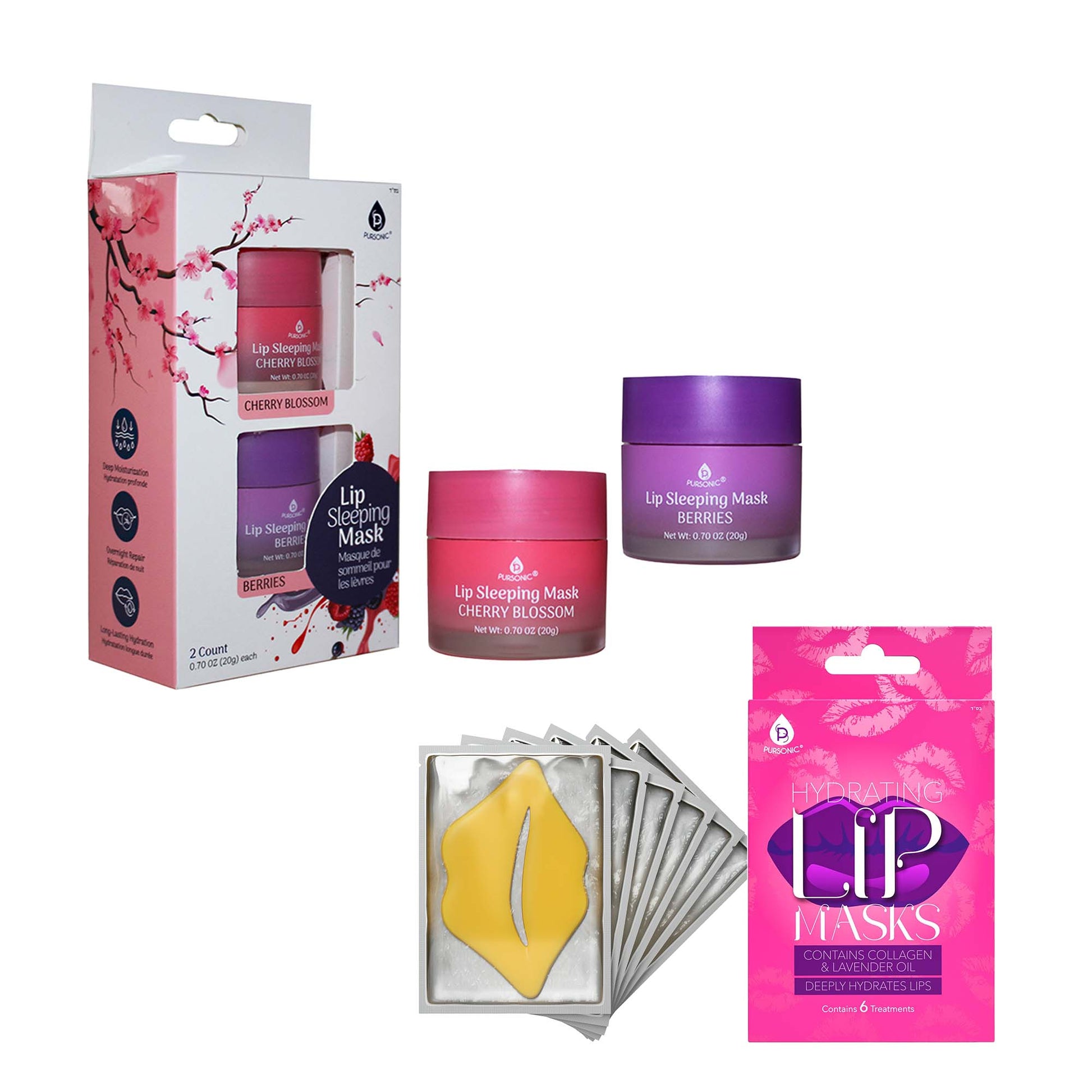 Lip Care Luxe Duo: Hydrating Lip Masks (Pack of 6) & Lip Sleeping Mask 2 Pack-0