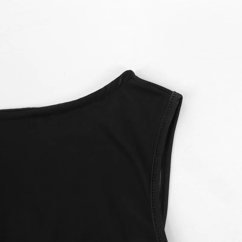 Summer Sexy Maxi Dress For Women Streetwear Fashion Print Hollow Out Sleeveless New Slim Dress Casual Club Elegant Party Dresses