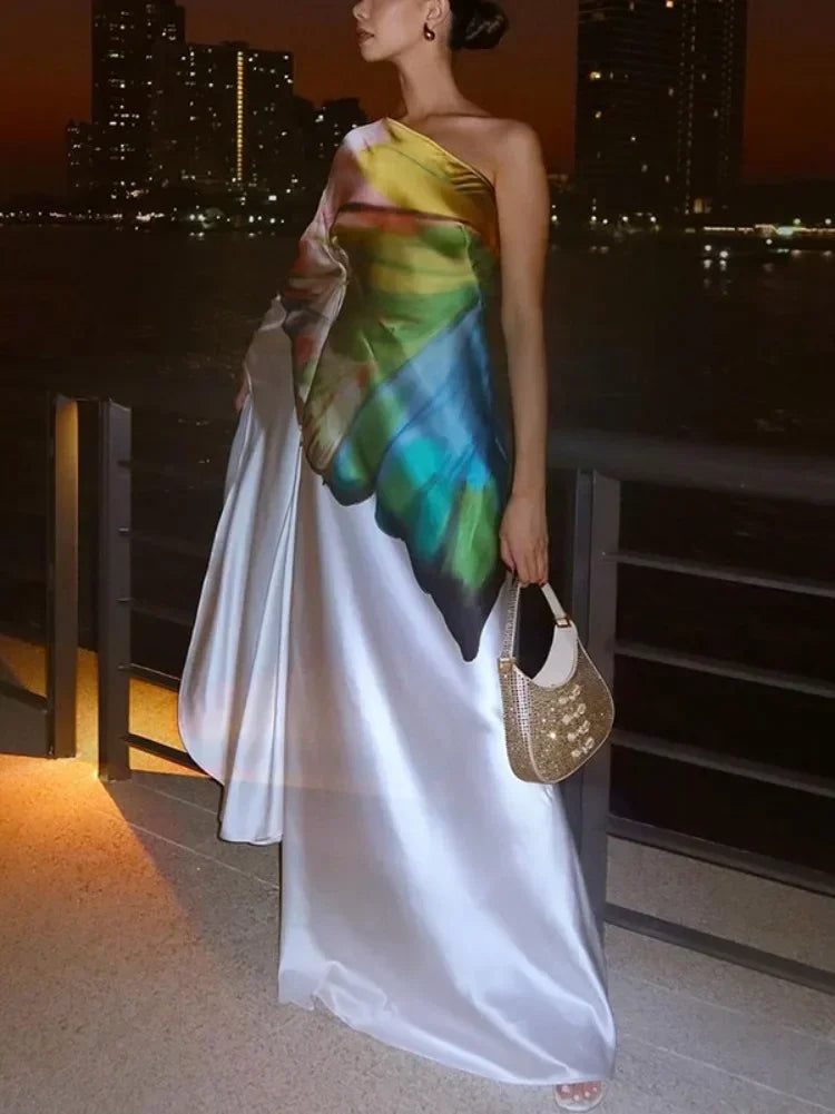 Women's Elegant Prom Banquet Long Dresses  New Summer Fashion Flower Printed Loose Going Out Vacation Casual Dress