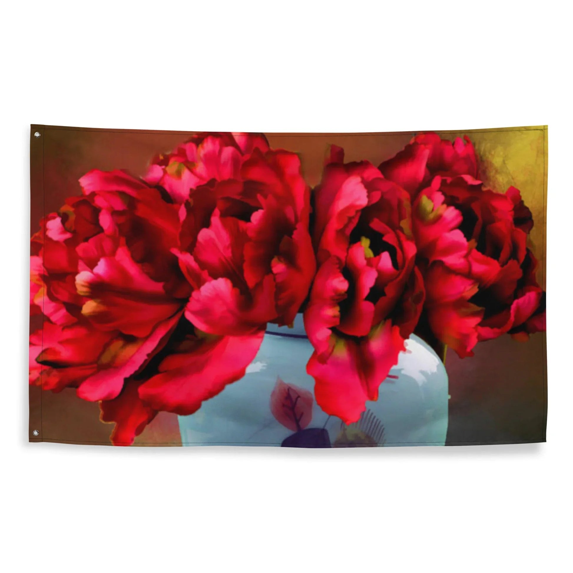 Red Flowers Painting Wall Hanging-0